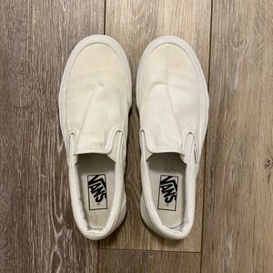 White slip on vans